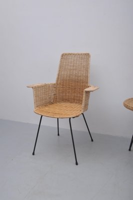 Rattan Armchairs with Table, Set of 3-ZE-995865