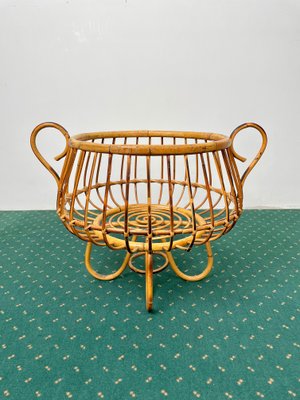 Rattan & Bamboo Basket, Italy, 1960s-LYQ-1171387