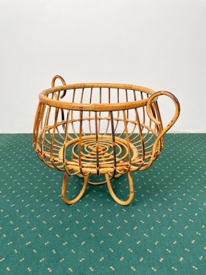 Rattan & Bamboo Basket, Italy, 1960s-LYQ-1171387