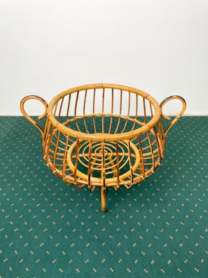 Rattan & Bamboo Basket, Italy, 1960s-LYQ-1171387