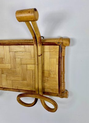 Rattan Bamboo Coat Rack Hanger, Italy, 1960s-LYQ-1171457