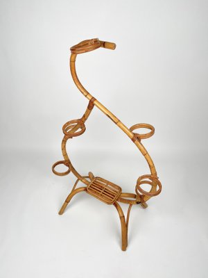 Rattan & Bamboo Flower Stand Plant Holder, Italy, 1960s-LYQ-1171315