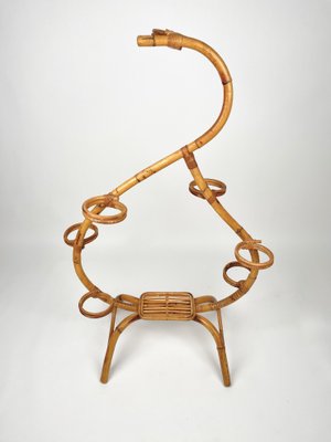 Rattan & Bamboo Flower Stand Plant Holder, Italy, 1960s-LYQ-1171315