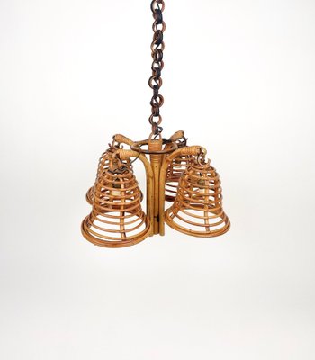 Rattan & Bamboo Pendant in the style of Louis Sognot, Italy, 1960s-LYQ-1364875