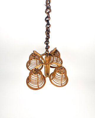 Rattan & Bamboo Pendant in the style of Louis Sognot, Italy, 1960s-LYQ-1364875