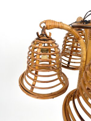 Rattan & Bamboo Pendant in the style of Louis Sognot, Italy, 1960s-LYQ-1364875