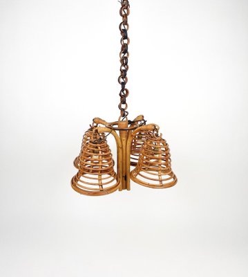 Rattan & Bamboo Pendant in the style of Louis Sognot, Italy, 1960s-LYQ-1364875