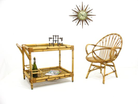 Rattan Bar Table, 1970s-WVA-580096