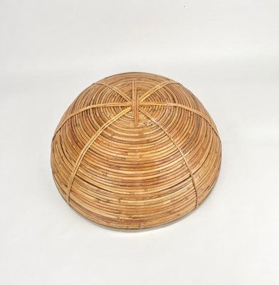 Rattan & Brass Centerpiece or Bowl, Italy, 1970s-LYQ-1171232