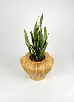 Rattan Cachepot Vase or Plant Holder, Italy, 1970s-LYQ-1258003