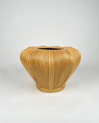 Rattan Cachepot Vase or Plant Holder, Italy, 1970s-LYQ-1258003