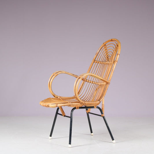 Rattan Chair by Gebroeders Jonkers for Noordwolde, Netherlands, 1950s