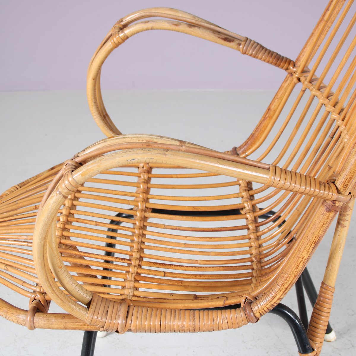 Rattan Chair by Gebroeders Jonkers for Noordwolde, Netherlands, 1950s