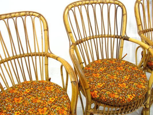 Rattan Chairs, 1970s, Set of 4-WVA-1749102