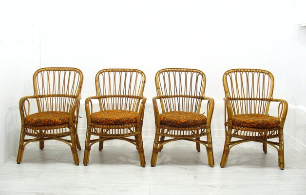 Rattan Chairs, 1970s, Set of 4-WVA-1749102