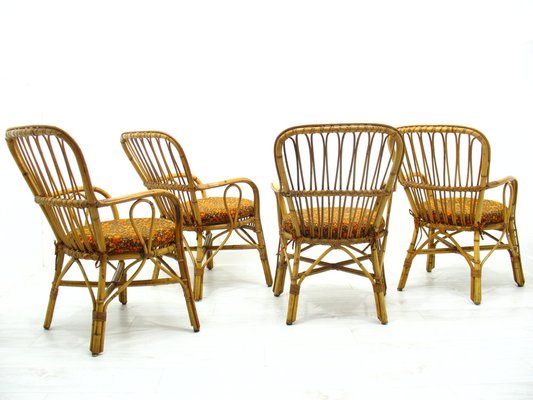 Rattan Chairs, 1970s, Set of 4-WVA-1749102