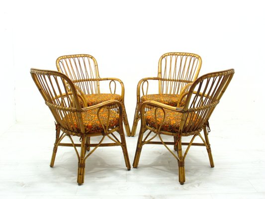 Rattan Chairs, 1970s, Set of 4-WVA-1749102