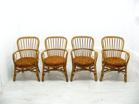 Rattan Chairs, 1970s, Set of 4-WVA-1749102