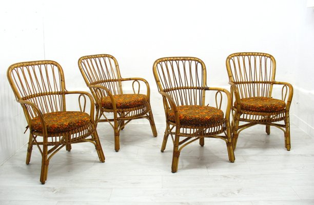 Rattan Chairs, 1970s, Set of 4-WVA-1749102