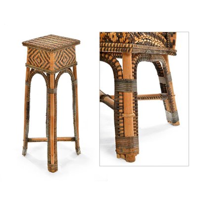 Rattan Chairs and Side Table, Set of 3-NQ-1721219