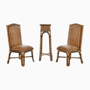 Rattan Chairs and Side Table, Set of 3-NQ-1721219