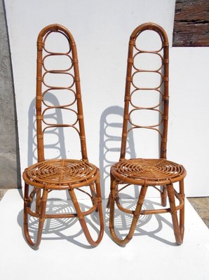 Rattan Chairs in the Style of Dirk van Sliedregt, 1950s, Set of 2-EI-891309