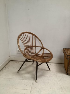 Rattan Children's Chair from Rohé Noordwolde, 1950s-SU-1152593