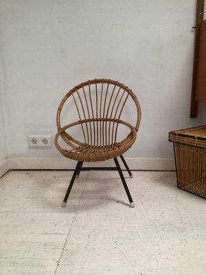 Rattan Children's Chair from Rohé Noordwolde, 1950s-SU-1152593