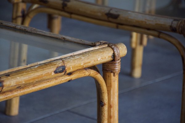 Rattan Coffee Tables, 1950s, Set of 14-LA-1357220