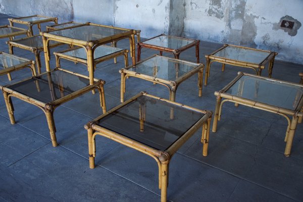 Rattan Coffee Tables, 1950s, Set of 14-LA-1357220