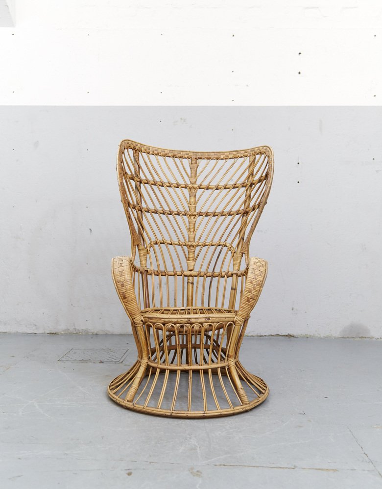 Rattan Conte Biancamano Chair by Gio Ponti, 1950s