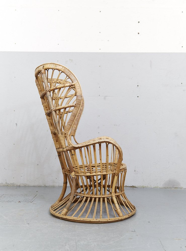 Rattan Conte Biancamano Chair by Gio Ponti, 1950s