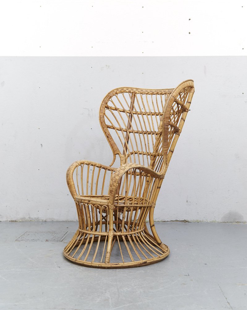 Rattan Conte Biancamano Chair by Gio Ponti, 1950s