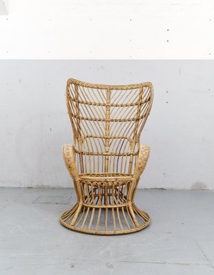 Rattan Conte Biancamano Chair by Gio Ponti, 1950s-XE-1700159