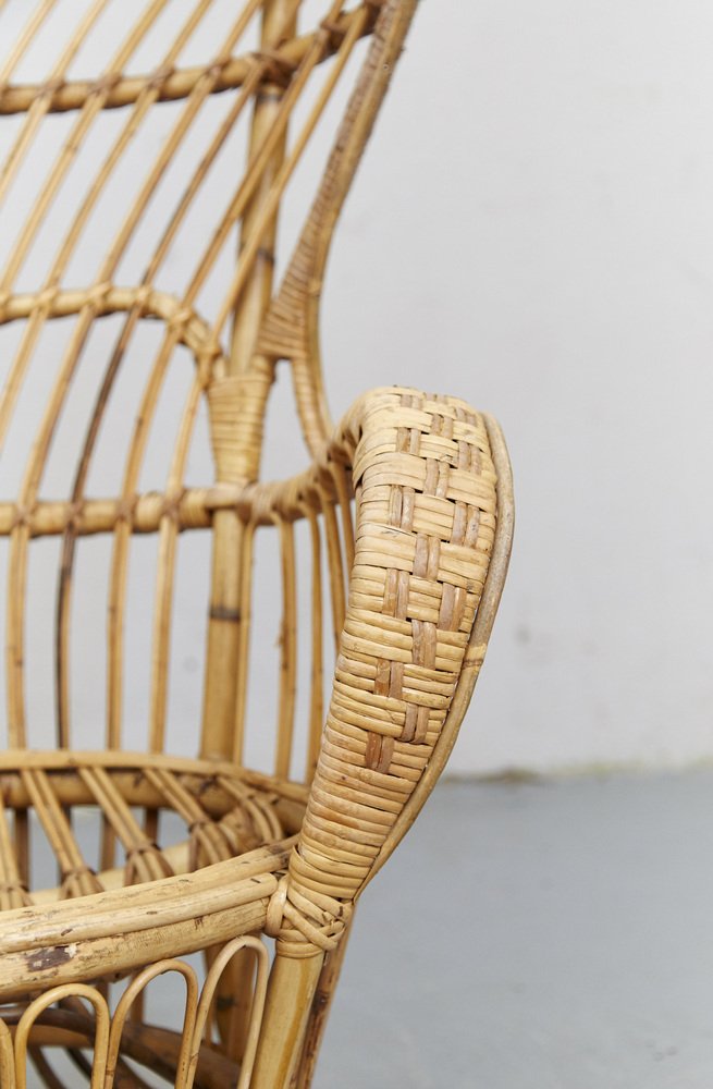 Rattan Conte Biancamano Chair by Gio Ponti, 1950s