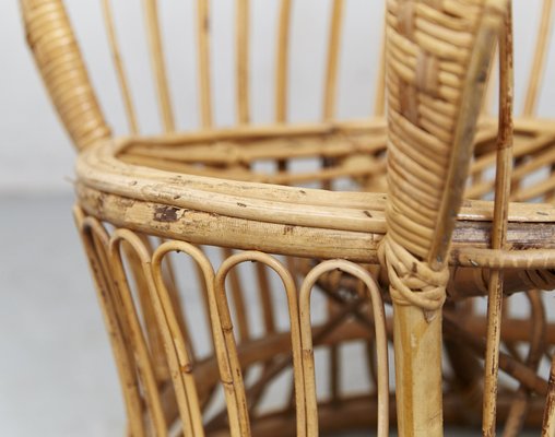 Rattan Conte Biancamano Chair by Gio Ponti, 1950s-XE-1700159