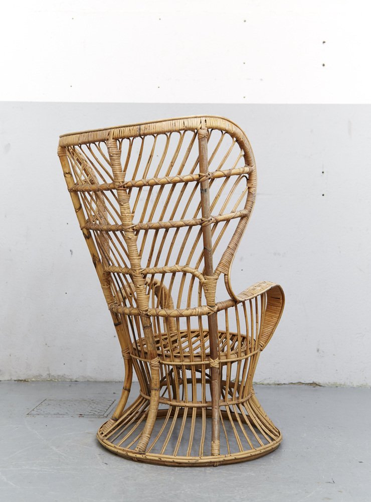 Rattan Conte Biancamano Chair by Gio Ponti, 1950s