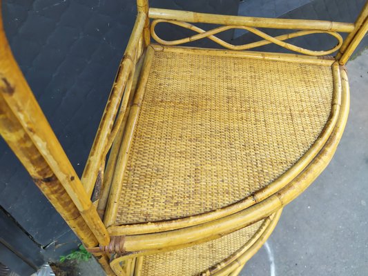 Rattan Corner Shelf, 1960s-EAD-658755