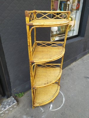 Rattan Corner Shelf, 1960s-EAD-658755