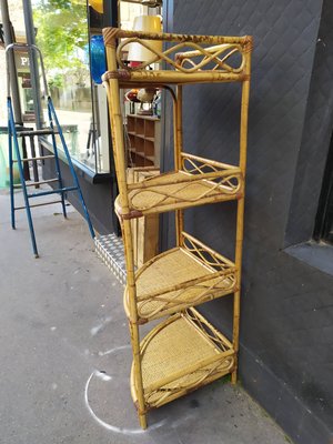 Rattan Corner Shelf, 1960s-EAD-658755