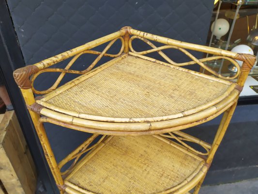 Rattan Corner Shelf, 1960s-EAD-658755