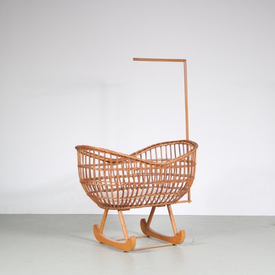 Rattan Cradle, Netherlands, 1950s-DV-1782676