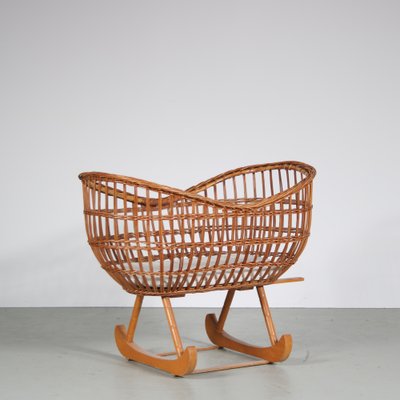 Rattan Cradle, Netherlands, 1950s-DV-1782676