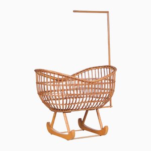 Rattan Cradle, Netherlands, 1950s-DV-1782676