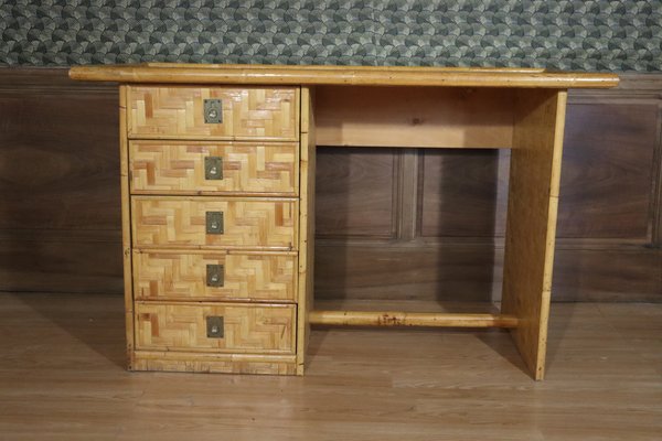 Rattan Desk attributed to Dal Vera, 1970-KMQ-2041921