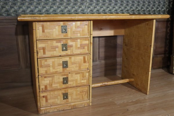 Rattan Desk attributed to Dal Vera, 1970-KMQ-2041921