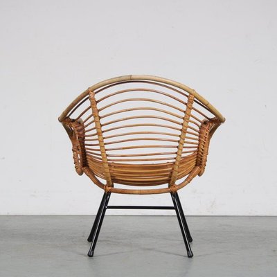 Rattan Easy Chair by Rohé Noordwolde, the Netherlands, 1950s-DV-1371113