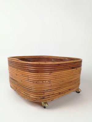 Rattan Flower Stand Plant Holder in the Style of Vivai Del Sud, Italy, 1960s-UIW-1359616