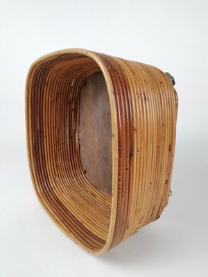 Rattan Flower Stand Plant Holder in the Style of Vivai Del Sud, Italy, 1960s-UIW-1359616