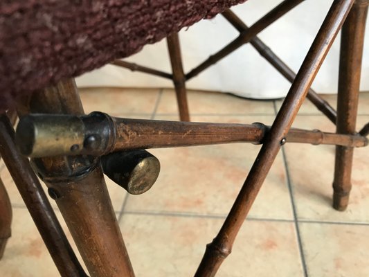 Rattan Furniture Chair & Flower Table, 1940s, Set of 2-WQQ-1144181